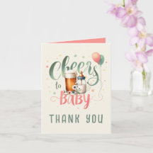Baby Sage Peach Gingham DANK YOU CARDS
