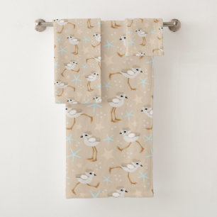 Baby Sandpipers Pipe Plover Beach House Badhandtuch Set