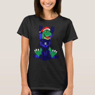 Baby Santa T Rex Funny Niedlich Dinosaur Junge Wei T-Shirt