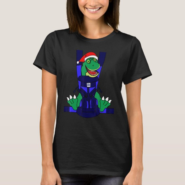 Baby Santa T Rex Funny Niedlich Dinosaur Junge Wei T-Shirt (Vorderseite)
