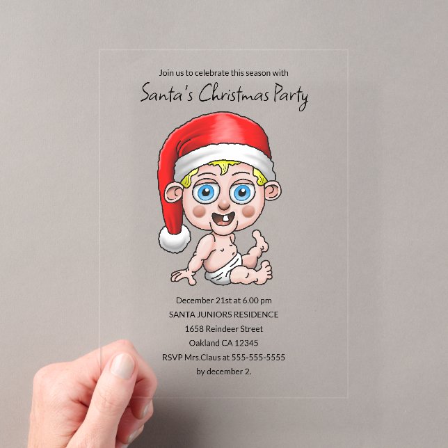 Baby Santa's Christmas Party Acryleinladungen (Insitu (Handheld))