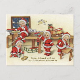 Baby Santas Vintag Feiertagspostkarte