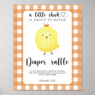Baby-Schauwetter mit Hähnchen - Windel-Raffle Poster