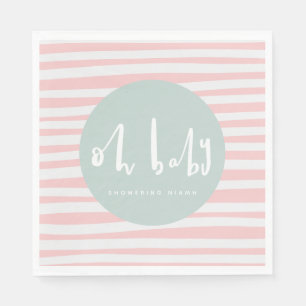 Baby, schicke rosa Babydusche Serviette