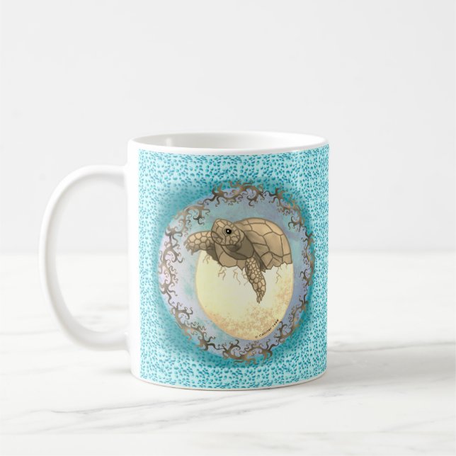 Baby-Schildkröten-Ei-Tasse Kaffeetasse (Links)