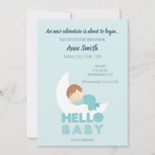 Baby-Schlafjunge auf dem Mond Baby Shower Invitat Einladung