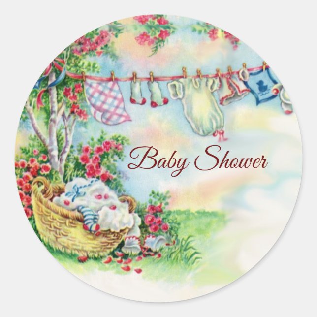 BABY SCHLECHTER, DIE IN BLUMENGARTENER Babydusche  Runder Aufkleber (Vorderseite)