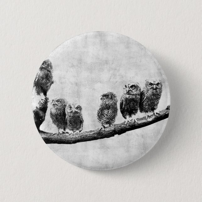 Baby-Schrei-Eulen-Knopf Button (Vorderseite)