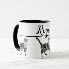 Baby Schwarz-weiß Tabby Cats Whimsical Art Tasse