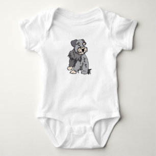 Baby-Scrappy Zwergschnauzer Baby Strampler