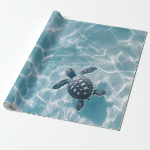 Baby Sea Turtle in Clear Water Decoupage Geschenkpapier