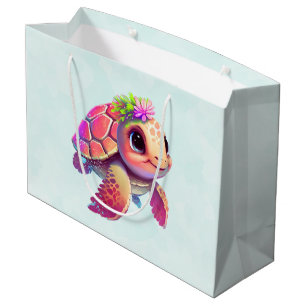 Baby Sea Turtle Pink & Niedlich Große Geschenktüte
