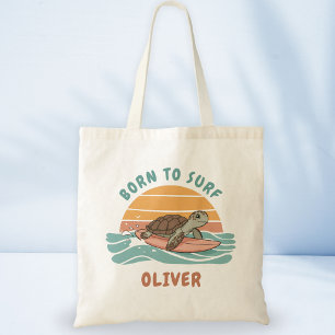 Baby Sea Turtle Retro Surf Vibes - Geboren zum Sur Tragetasche