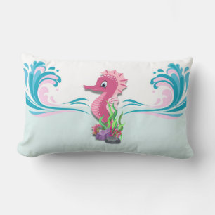 Baby Seepferd   Pink Lumbar Kissen