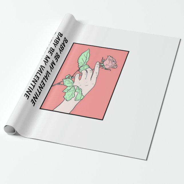 Baby sei mein Valentine Geschenkpapier (Ungerollt)
