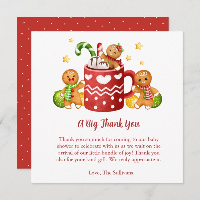 Baby seine kalte Außendusche. Dankeskarte (Vorne/Hinten)