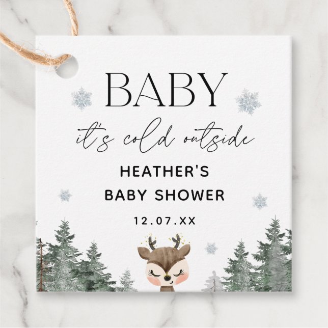 Baby seine kalte Außendusche Geschenkanhänger (Vorderseite)
