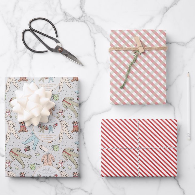 Baby seine kalte Außendusche Geschenkpapier Set (Vorderseite)