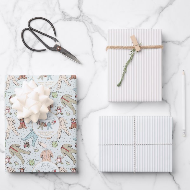 Baby seine kalte Außendusche Geschenkpapier Set (Vorderseite)