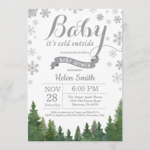 Baby seine kalte Außendusche Gray Baby Einladung