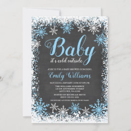 Baby seine kalte Außenschnee Winterjunge Babydusch Einladung
