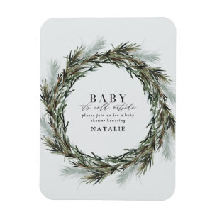 Baby seine kalte äußere Aquarellkranz Baby Showe Magnet