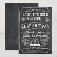 Baby seine kalte äußere Kreide-Babyparty-Einladung