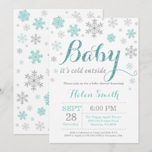 Baby seine kalte äußere Winter-Babyparty Einladung