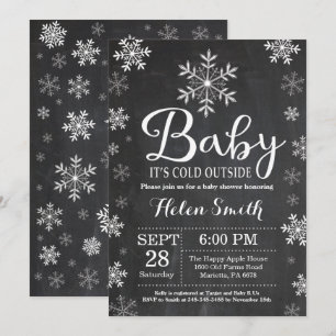 Baby seine kalte äußere Winter-Babyparty Einladung