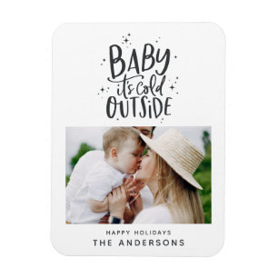 Baby seine Kälte außerhalb der Typografie Weihnach Magnet