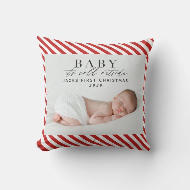 Baby seine Kälte außerhalb rot-weiße Babys zuerst Kissen (Vorderseite)