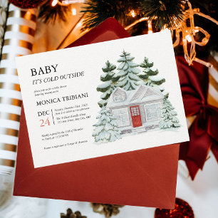 Baby seine kalte draußen Cosy Winter Weihnachtsdus Einladung
