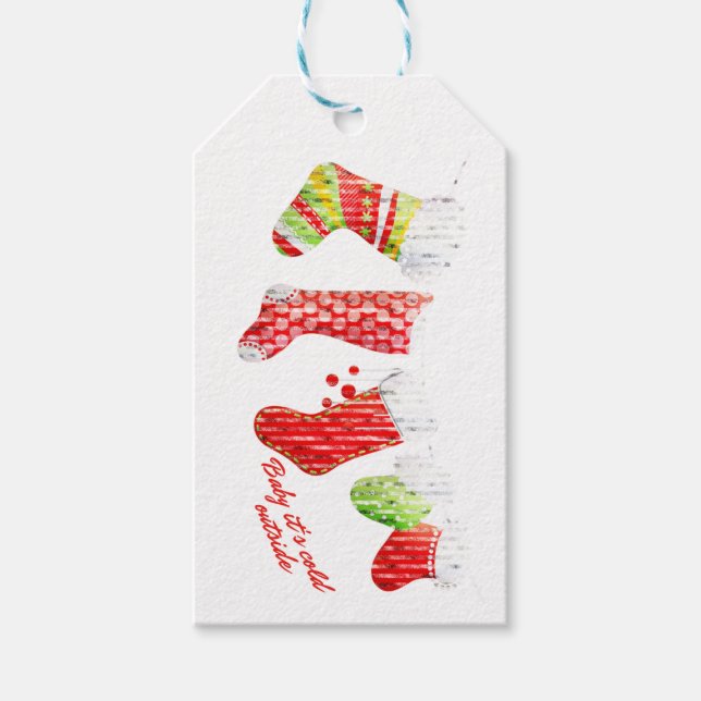 Baby seine Kälte draußen Geschenkanhänger (Vorderseite)