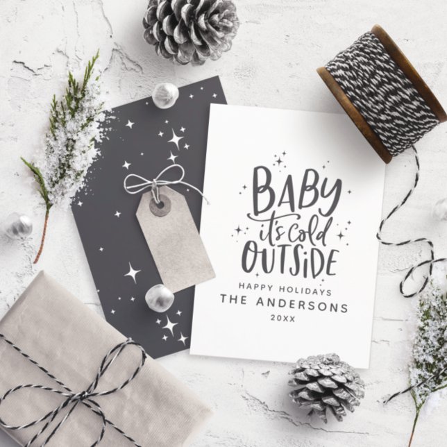 Baby seine kalte draußen typografische Weihnachtsf Save The Date (Von Creator hochgeladen)