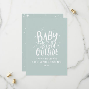 Baby seine kalte draußen typografische Weihnachtsf Save The Date