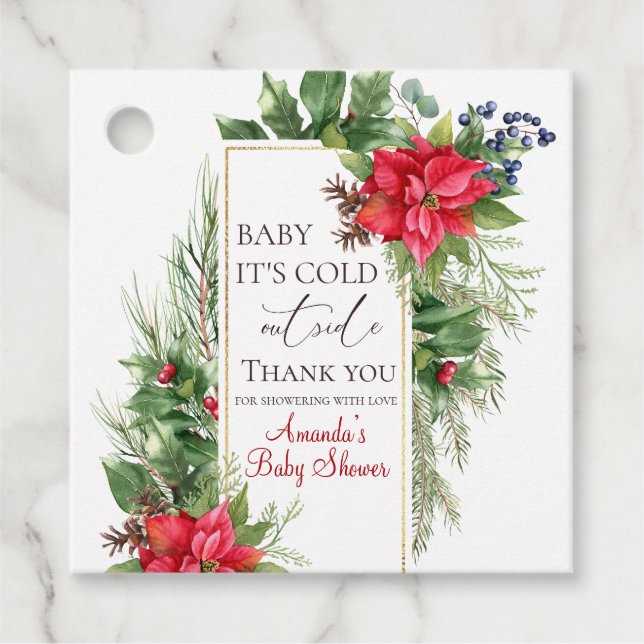 Baby seine kalte Outdoor Pine Winter Baby Dusche Geschenkanhänger (Vorderseite)