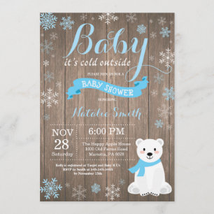Baby seine kalte Outdoor Rustikale Winter Baby Dus Einladung