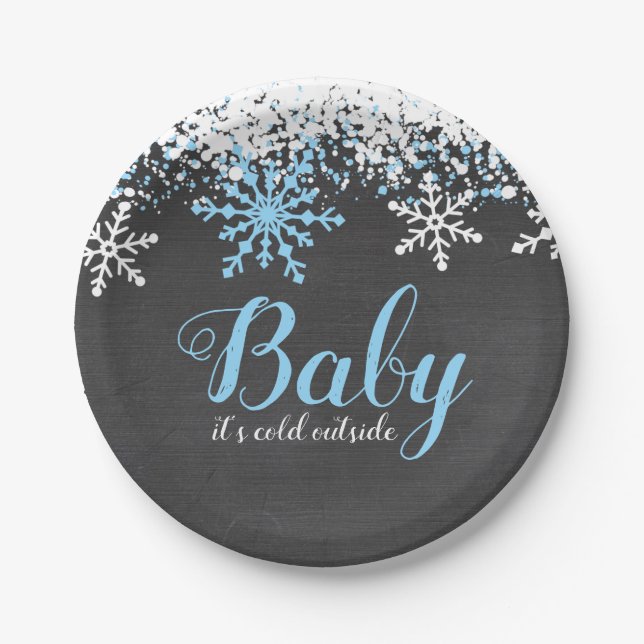 Baby seine kalte Outdoor Schnee Winter Boy Babydus Pappteller (Vorderseite)