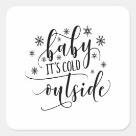 Baby seine kalte Outdoor Schneeflocken Quadratischer Aufkleber