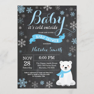 Baby seine kalte Outside Polar Bären Boy Babydusch Einladung