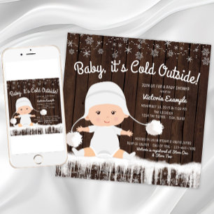 Baby seine kalte Outside Schnee Baby Dusche Einlad Einladung