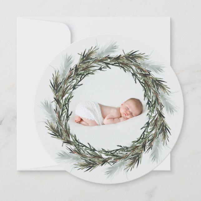 Baby seine Kälte vor Weihnachts-Foto Ankündigung (Vorderseite)