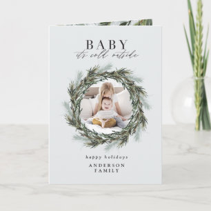 Baby seine Kälte vor Weihnachts-Foto Karte