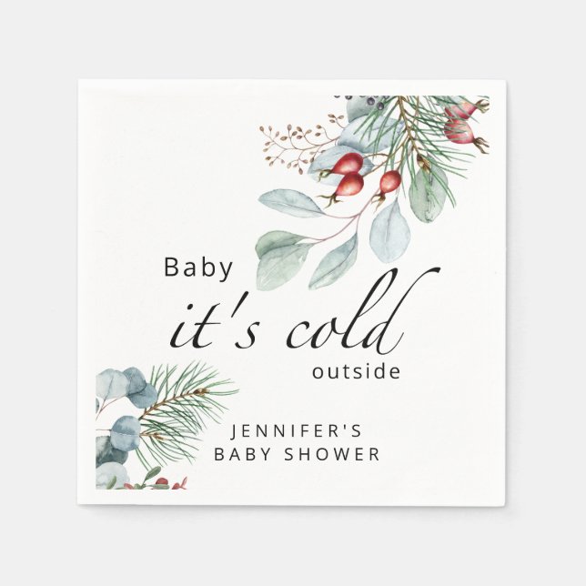 Baby seine kalten draußen Babydusche Servietten (Vorderseite)