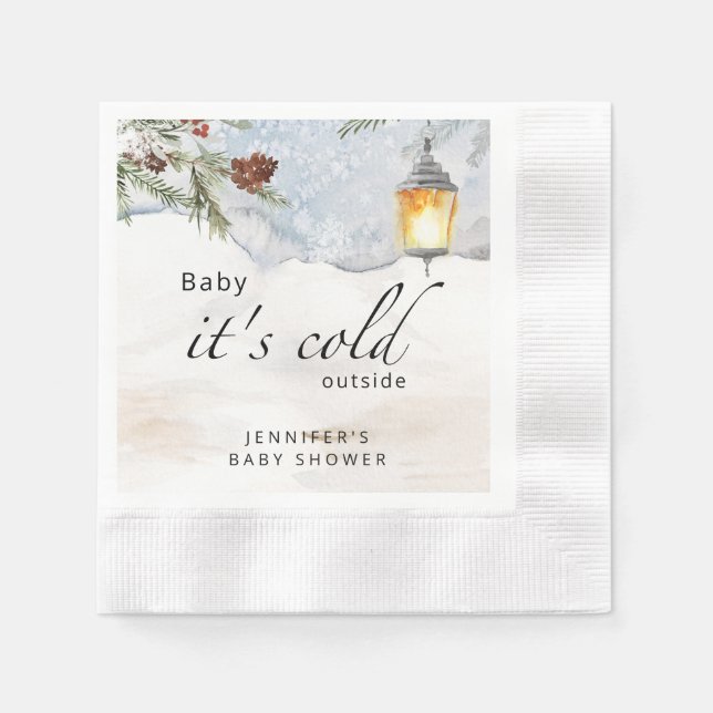Baby seine kalten draußen Babydusche Servietten (Vorderseite)