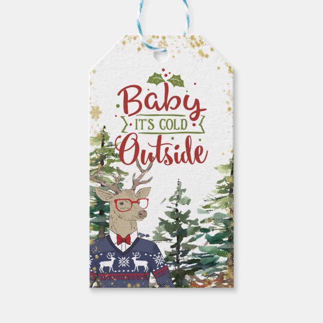 Baby seine kalten Weihnachtsgeschenke Geschenkanhänger (Vorderseite)