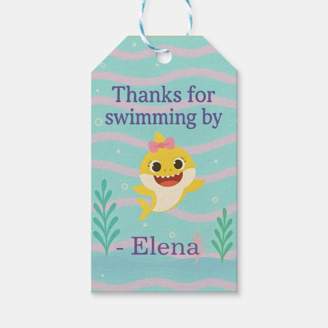 Baby Shark Geschenk Tags Geschenkanhänger (Vorderseite)