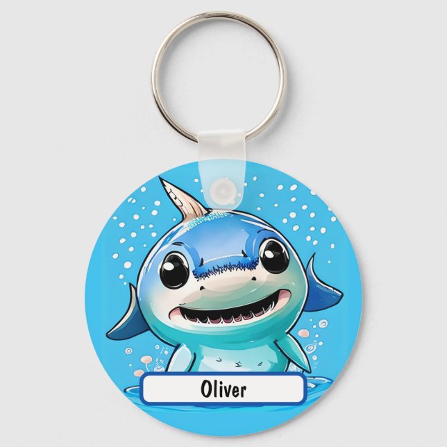 Baby Shark Schlüsselanhänger mit individueller Nam (Vorderseite)