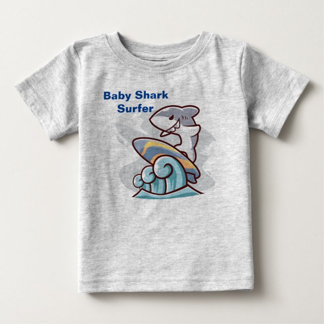 Baby Shark Surfer Baby T-shirt (Vorderseite)