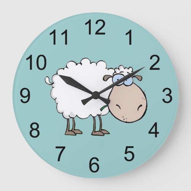 Baby Sheep Animal Wall Uhr (Vorderseite)